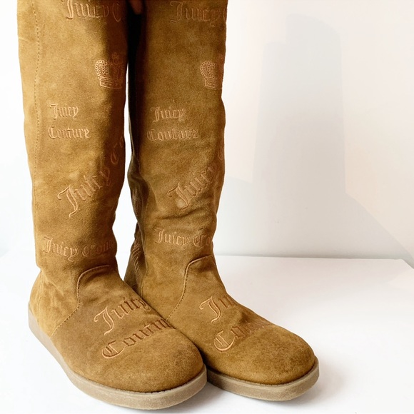 SZ 10 Juicy Couture Knee Boots Tan - Picture 2 of 6